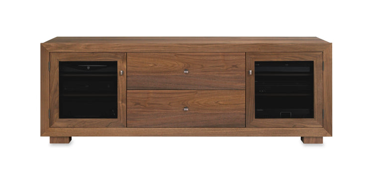 Haven Solid Wood Media Console - with dovetail media storage drawers - Natural Walnut - 72" Wide - Made in the USA