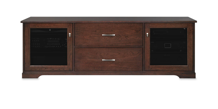 Horizon Solid Wood Media Console - with dovetail media storage drawers - Espresso Cherry - 72" Wide - Made in the USA