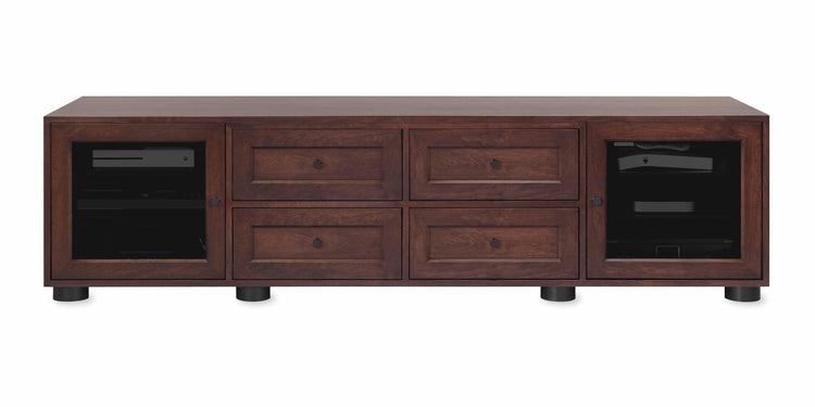 Majestic Solid Wood Media Console - with dovetail media storage drawers - Espresso Cherry - 82" Wide - Made in the USA