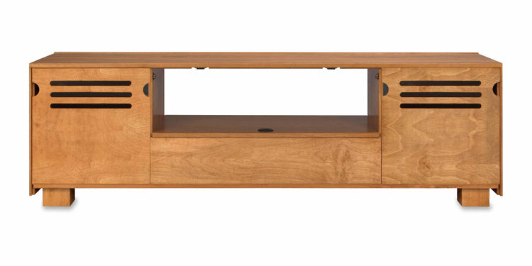 Haven Solid Wood Media Console - Removable Back Panels - Rear-ported Speaker Shelf