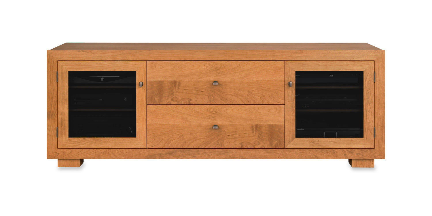 Haven Solid Wood Media Console - with dovetail media storage drawers - Natural Cherry - 72" Wide - Made in the USA