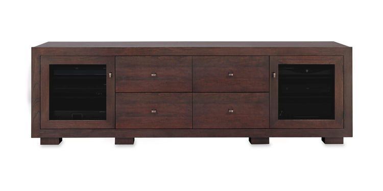 Haven Solid Wood Media Console - with dovetail media storage drawers - Espresso Cherry - 82" Wide - Made in the USA