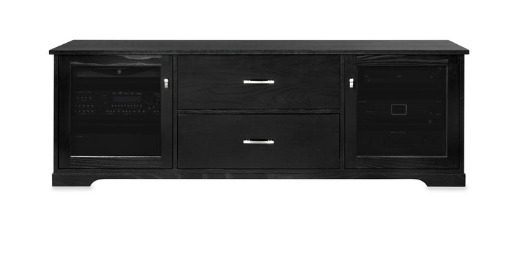 Horizon Solid Wood Media Console - with dovetail media storage drawers - Black Ash - 72" Wide - Made in the USA