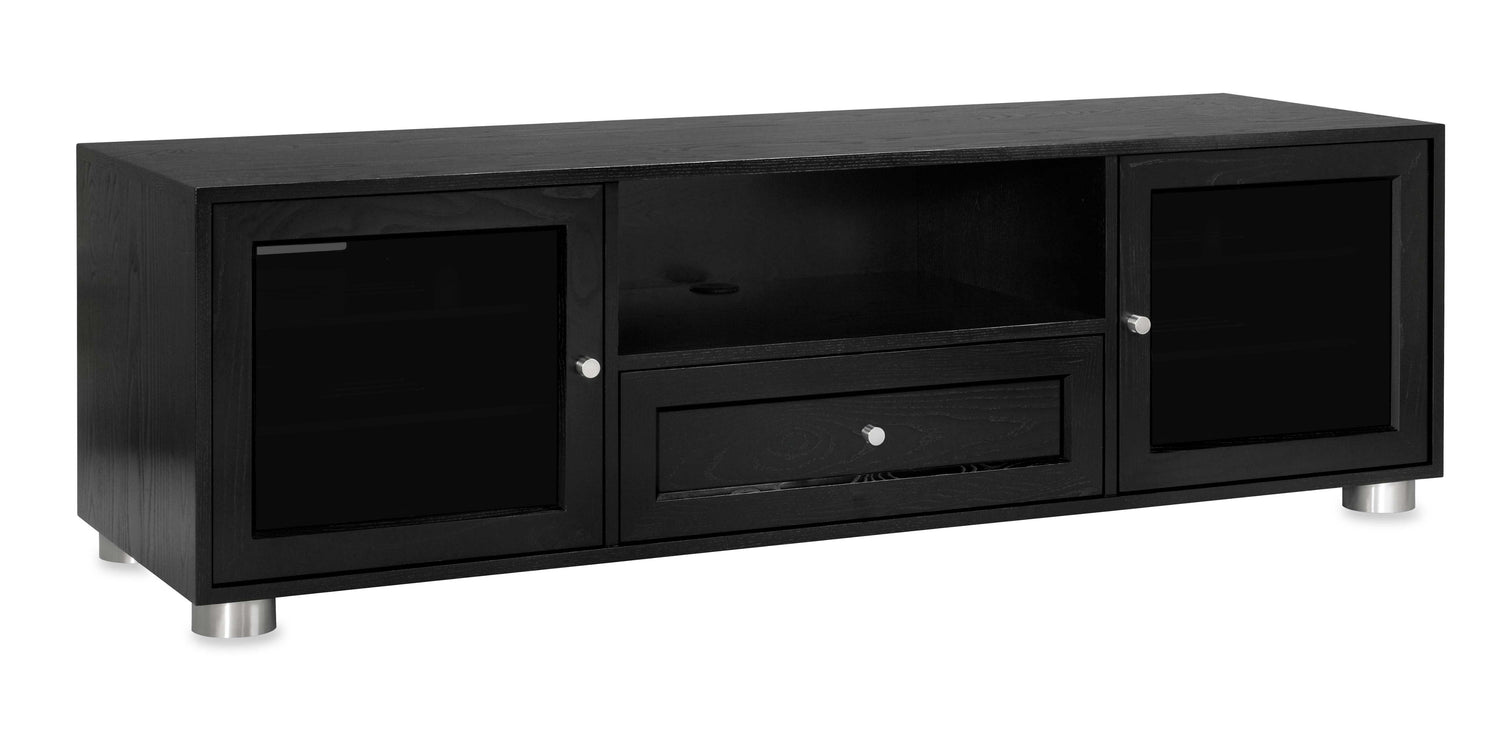 Majestic Solid Wood Media Console - Black Ash with Nickel Hardware - Made in the USA