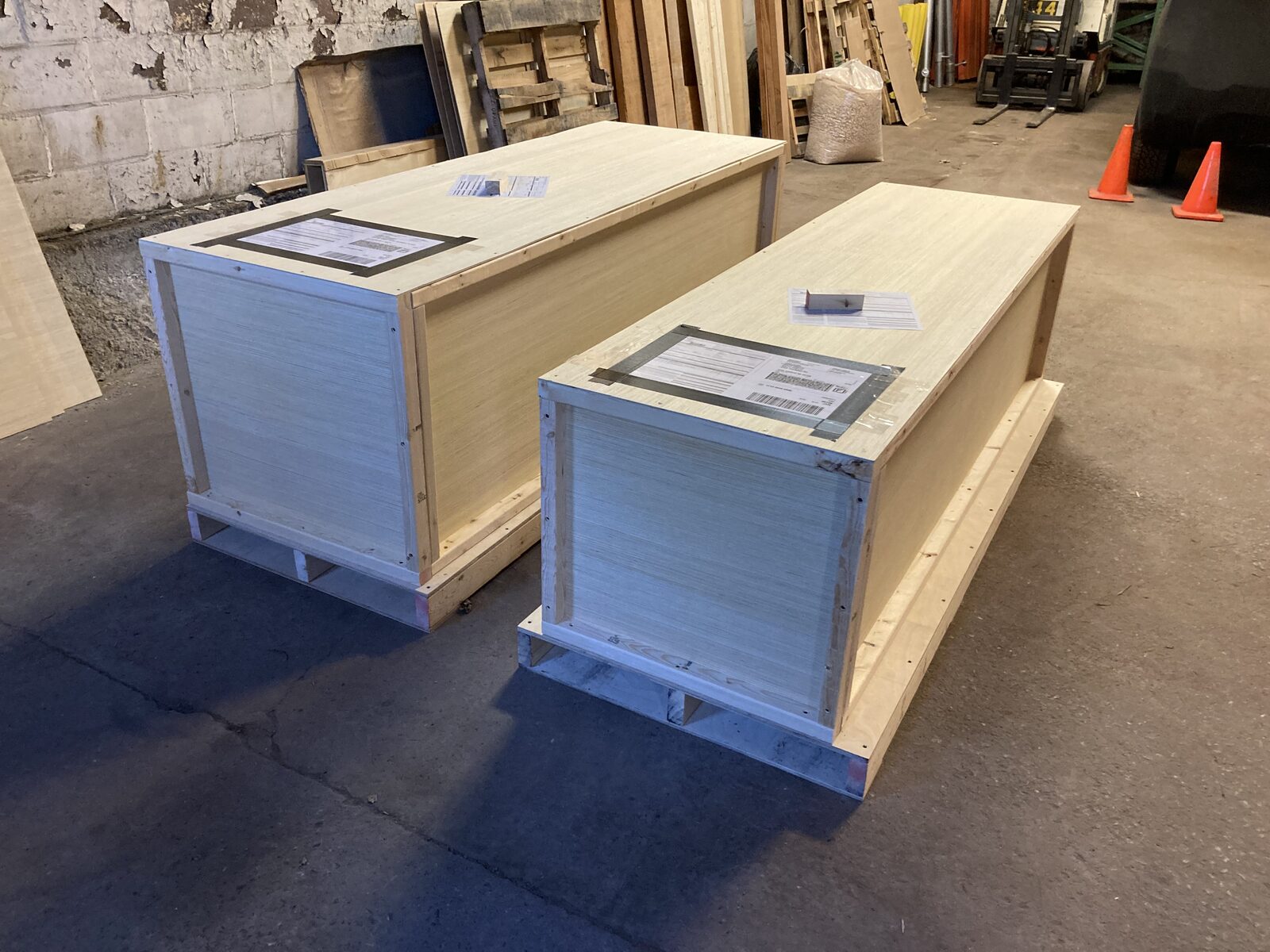 A B&A solid wood media console in a customer's home